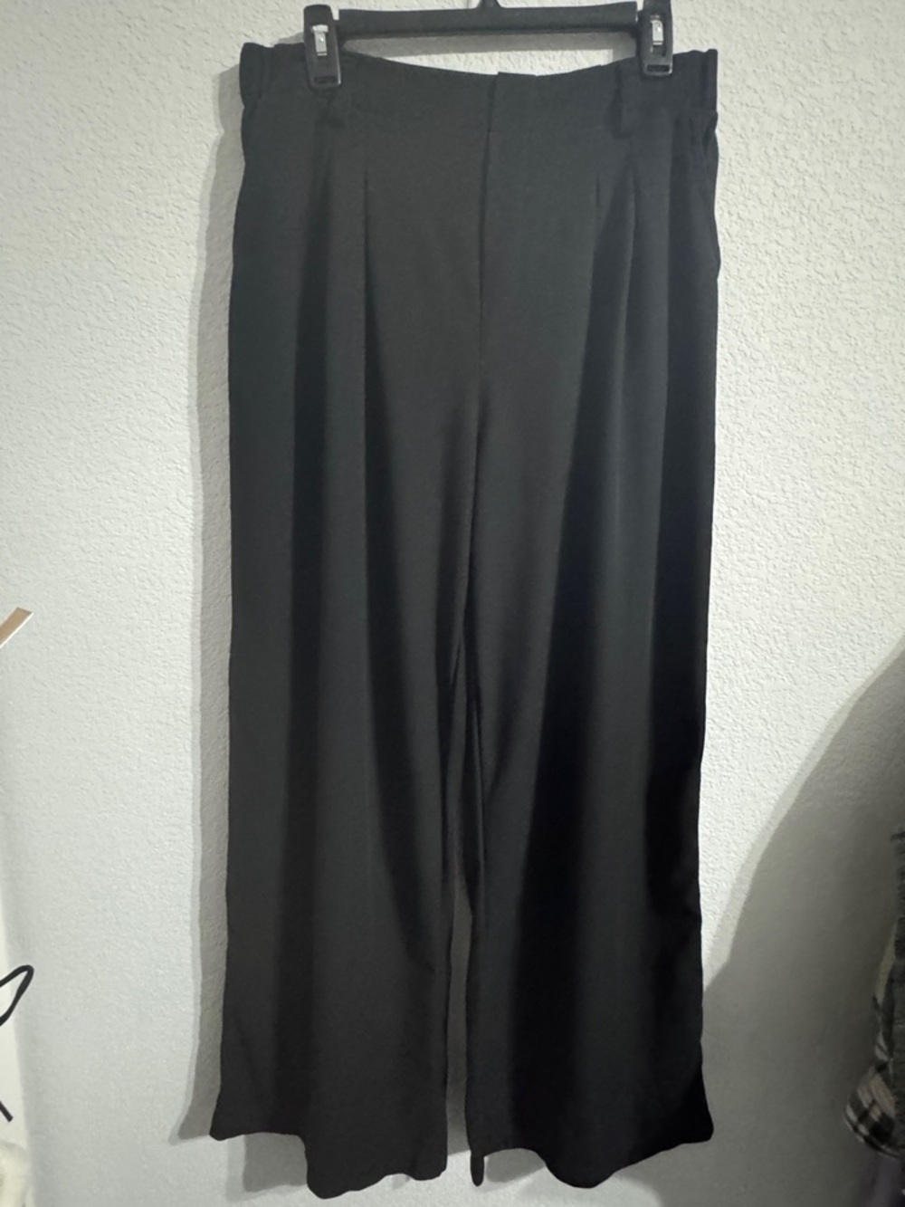 HALARA Black Wide Leg Waffle Knit Pants